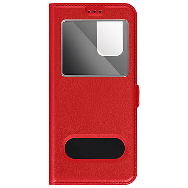 Avizar Étui pour Samsung Galaxy M23 et M13 et A23 5G Double Fenêtre Support Vidéo  Rouge