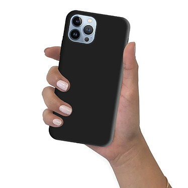 Evetane Coque iPhone 13 Pro Silicone liquide Noire Housse Anti-Chocs Souple Toucher Doux pas cher