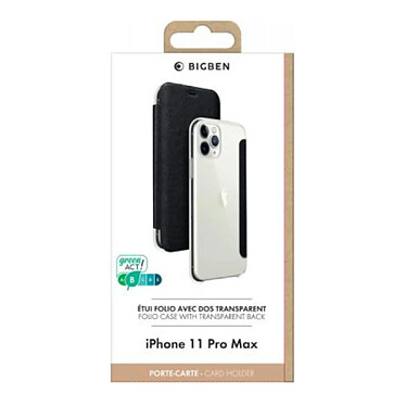 Acheter BigBen Connected Étui pour iPhone 11 Pro Max Folio Fonction Stand avec Porte-cartes Noir transparent