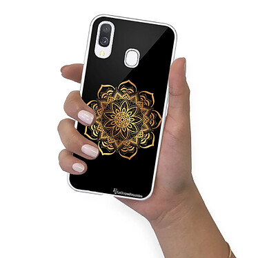 LaCoqueFrançaise Coque Samsung Galaxy A20e silicone transparente Motif Mandala Or ultra resistant pas cher