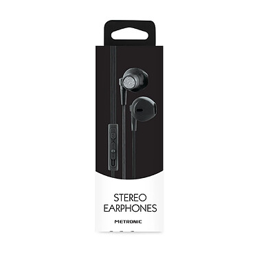 Metronic 480124 - Ecouteurs intra auriculaire avec micro 1,2 m - noir pas cher