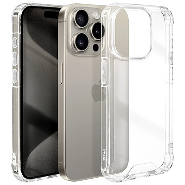 Avizar Coque pour iPhone 15 Pro Dos Rigide Coins Bumper Antichoc  Transparent