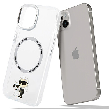 Karl Lagerfeld Coque MagSafe pour iPhone 14 Plus Bi-matière Coins Renforcés Transparent pas cher