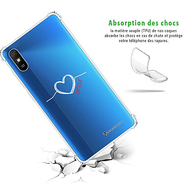 Avis LaCoqueFrançaise Coque Xiaomi Redmi 9A Silicone antichocs Solides coins renforcés  transparente Motif Coeur Blanc Amour