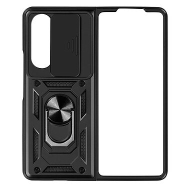 Avizar Coque Antichoc pour Samsung Galaxy Z Fold 5 Cache Caméra Coulissant Bague Noir