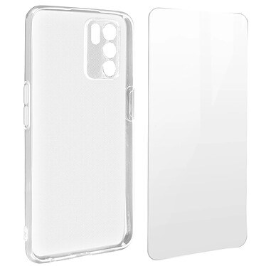 Avizar Coque Oppo Reno 6 Souple et Film Verre Trempé 9H transparent