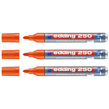 EDDING Marqueur pour Tableaux blancs 250 CorpsAlu Orange Pointe Ronde 1,5-3 mm x 3