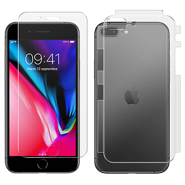 Avizar Film iPhone 7 Plus / 8 Plus Protection Avant Arrière Antibactérien Transparent