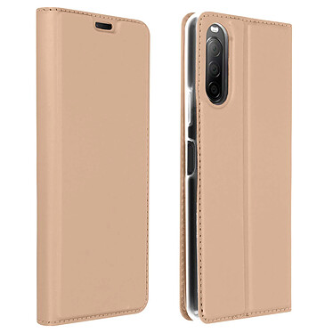 Avizar Housse Sony Xperia 10 II Étui Folio Porte-carte Support Vidéo rose gold