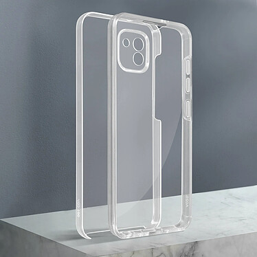 Avizar Coque pour Samsung Galaxy A03 Intégrale Arrière Rigide Transparent et Avant Souple  transparent pas cher