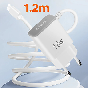 Avis LinQ Chargeur Secteur USB-C 18W avec Câble intégré 1.2m Blanc