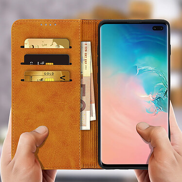 Acheter Avizar Etui folio Camel Éco-cuir pour Samsung Galaxy S10 Plus