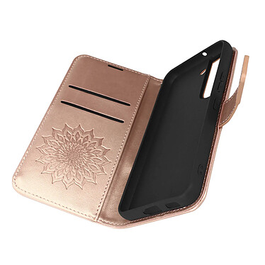 Forcell Étui pour Samsung Galaxy S21 FE Portefeuille Support Vidéo Mandala Fleur  Rose gold