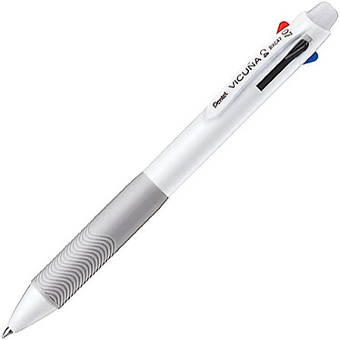 PENTEL Stylo Bille Rétractable 4 couleurs VICUNA C4 Clip Blanc