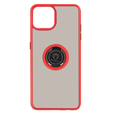 Avizar Coque Apple iPhone 13 Pro Max Bi-matière Bague Métallique Support rouge