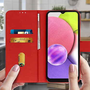 Avis Avizar Étui pour Samsung Galaxy A03s Clapet Portefeuille Support Vidéo  Rouge