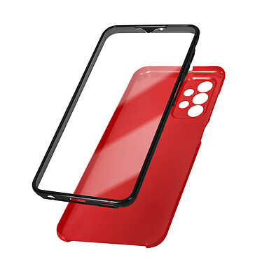 Avizar Coque pour Samsung Galaxy A23 Intégrale Arrière Rigide Transparent et Avant Souple  rouge