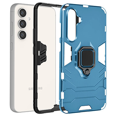 Avizar Coque pour Samsung Galaxy S23 FE Bi-matière Antichoc Anneau Support  Bleu pas cher