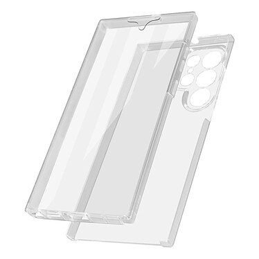 Avizar Coque pour Samsung Galaxy S22 Ultra Intégrale Arrière Rigide Transparent et Avant Souple  Transparent