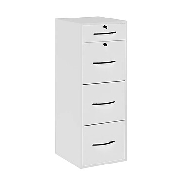 Classeur de bureau 4 tiroirs blanc-blanc