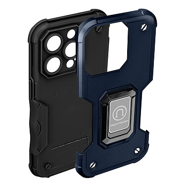 Avizar Coque iPhone 14 Pro Max Antichoc Hybride avec Anneau Support Magnétique Bleu