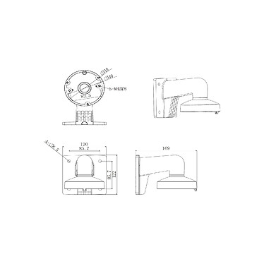 Hikvision - DS-1272ZJ-110 - Support mural Caméra pas cher