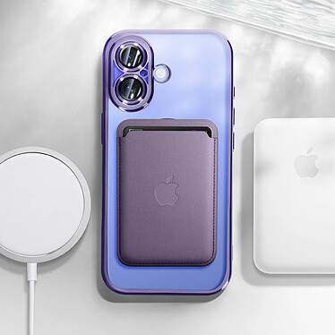 Avis Avizar Coque MagSafe pour iPhone 16 Silicone Contour Chromé Violet