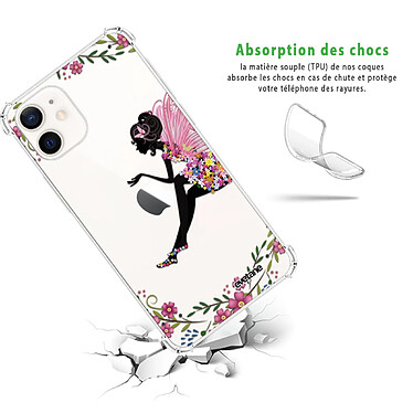 Avis Evetane Coque iPhone 12 mini anti-choc souple angles renforcés transparente Motif Fée Fleurale