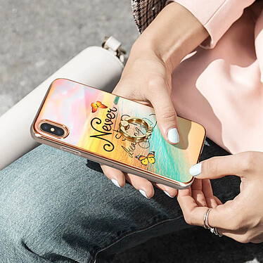 Avizar Coque iPhone XS Max Bi-matière avec Bague de Maintien Motif Plage Orange pas cher