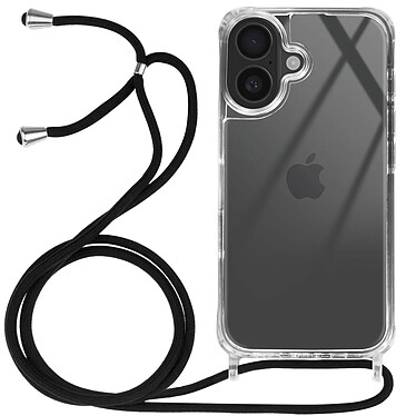 Avizar Coque pour iPhone 16 Plus Silicone Antichoc avec Cordon Tressé Transparent