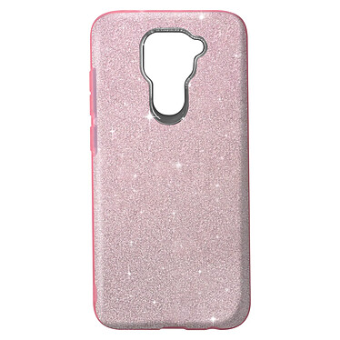 Avizar Coque Xiaomi Redmi Note 9 Paillette Amovible Silicone Semi-rigide Rose