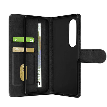 Avizar Coque pour Samsung Galaxy Z Fold 4 Clapet Portefeuille Languette Magnétique  noir