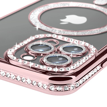 Avis Avizar Coque Diamant pour iPhone 12 Pro Max Protection MagSafe Contour Strass Rose Champagne