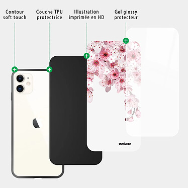 Acheter Evetane Coque iPhone 11 Coque Soft Touch Glossy Cerisier Design