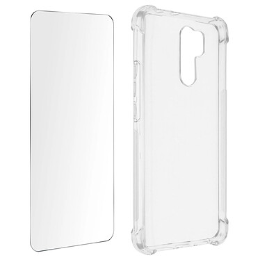 Avizar Pack Protection Xiaomi Redmi 9 Coque Souple et Verre Trempé transparent