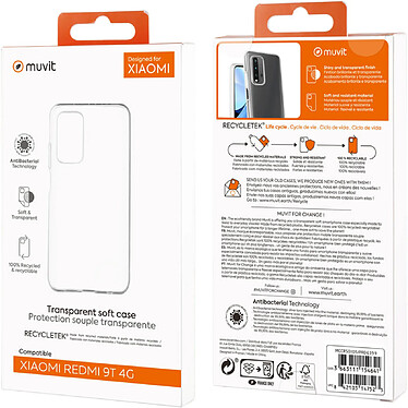 Acheter Muvit Coque pour Xiaomi Redmi 9 RECYCLETEK Souple Transparent