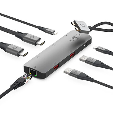 Linq Multiports USB-C 7-en-1 GrisD2 Pro MST Gris pas cher