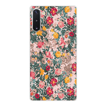 LaCoqueFrançaise Coque Samsung Galaxy Note 10 360 intégrale transparente Motif Fleurs Beige et Rose Tendance