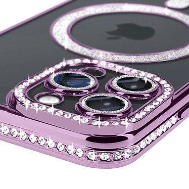 Avis Avizar Coque Diamant pour iPhone 15 Pro Protection MagSafe Contour Strass Violet