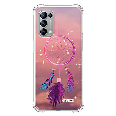 Evetane Coque OPPO Find X3 Lite Silicone antichocs Solides coins renforcés  transparente Motif Attrape rêve rose