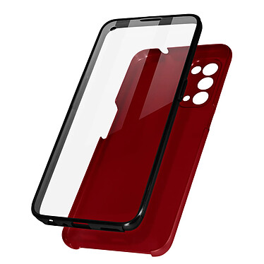 Avizar Coque Oppo Reno 5 5G et Find X3 Lite Arrière Rigide et Avant Souple - rouge