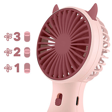 Avizar Mini Ventilateur Portatif Kawaii Silencieux et Rechargeable Rose Champagne pas cher