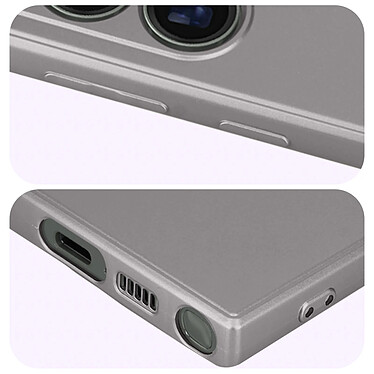 Avizar Coque pour Samsung Galaxy S23 Ultra silicone flexible effet métallisé intérieur doux  Gris pas cher