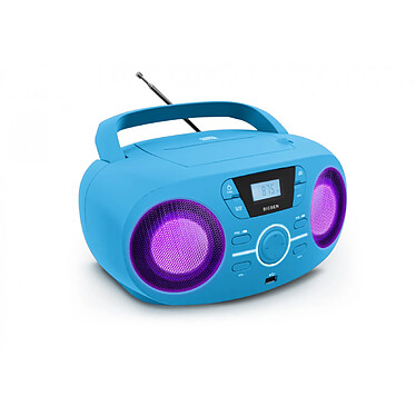 BIGBEN CD61BLUSB - Lecteur Radio Cd Portable Usb Bleu + Speakers Lumineux - CD61BLUSB