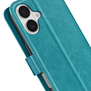 Acheter Mayaxess Étui pour iPhone 16 Portefeuille avec Dragonne Turquoise