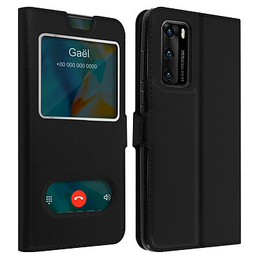 Avizar Housse Huawei P40 Protection Double Fenêtre Fonction Support - noir