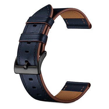 Avizar Bracelet pour Apple Watch 45mm / 44mm / 42mm Cuir véritable bleu nuit