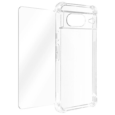 Avizar Coque pour Google Pixel 8 Coins Renforcés Antichoc + Verre Trempé 9H Transparent