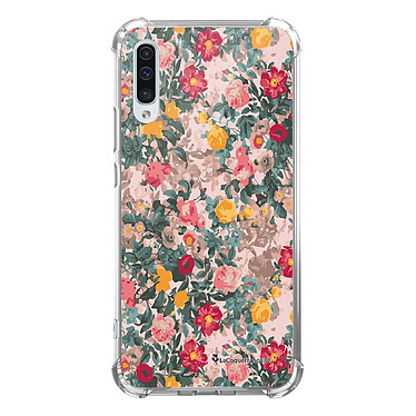 LaCoqueFrançaise Coque Samsung Galaxy A70 Silicone antichocs Solides coins renforcés  transparente Motif Fleurs Beige et Rose