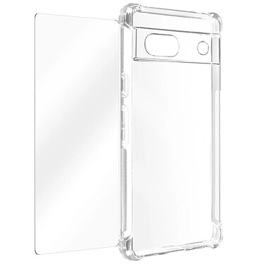 Avizar Coque pour Google Pixel 7a Coins Renforcés Antichoc + Verre Trempé 9H Transparent